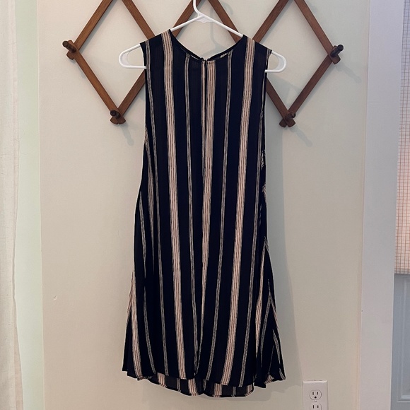 Reformation Black Cream Stripe Mini Dress - Picture 1 of 6